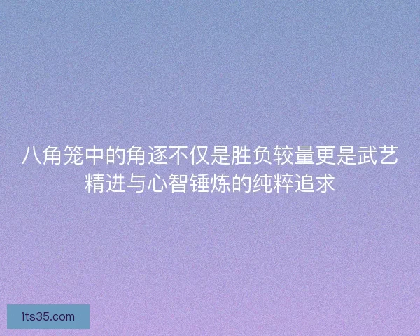 八角笼中的角逐不仅是胜负较量更是武艺精进与心智锤炼的纯粹追求